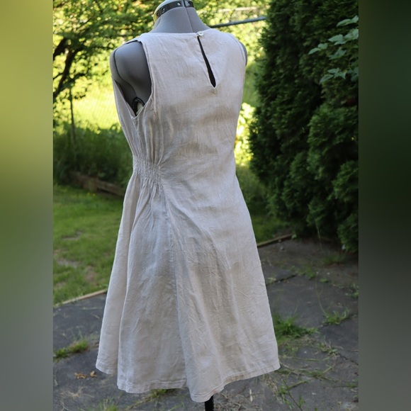 Piazza Del Tempio Beige Summer Linen Dress - Picture 5 of 6